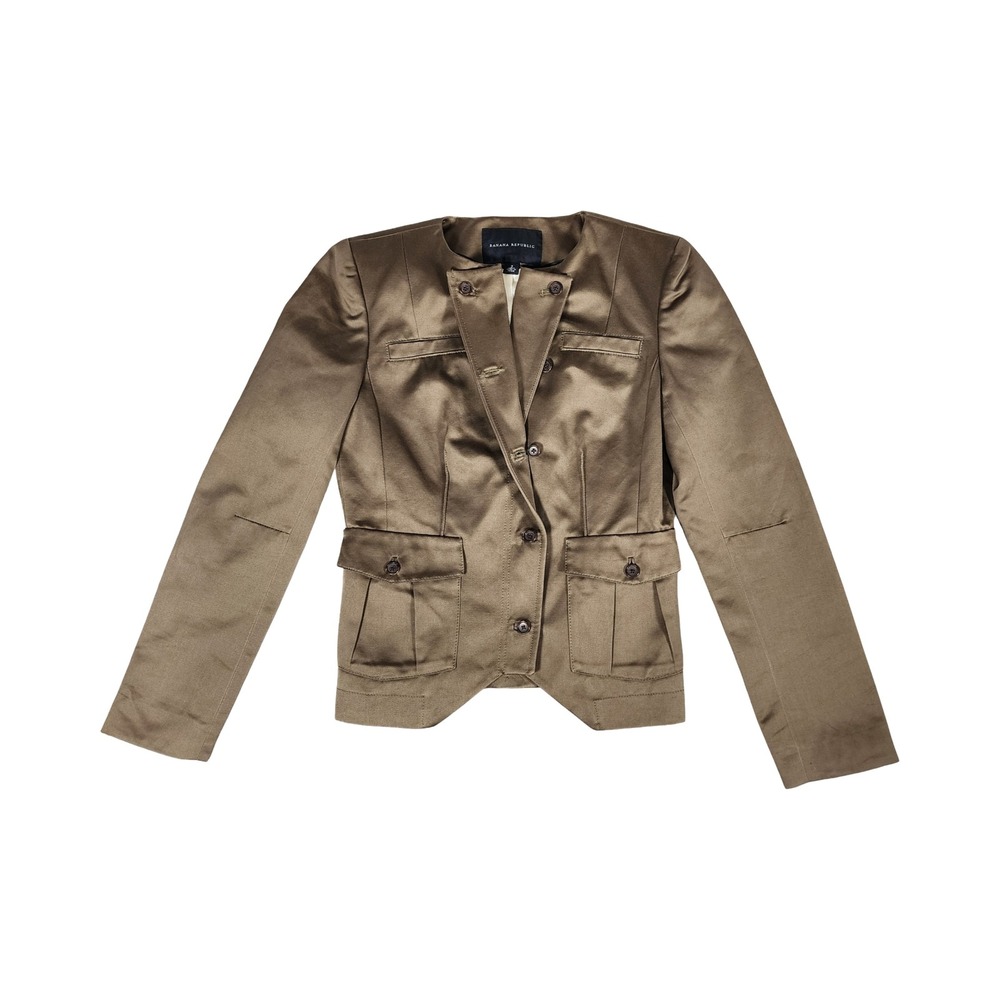 Banana Republic Satin Military Style Jacket Bronze Size 2